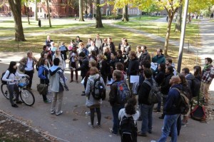 Harvard University students rallying in support of the Occupy movement